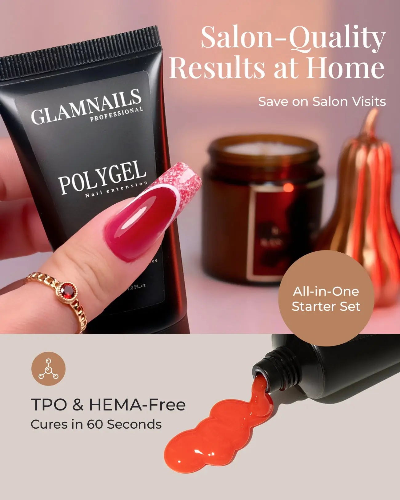 Glamnailsprofessional Terveys ja kauneus > Kynsienhoito > Polygel-kynsigeeli-aloituspaketti | 1+1 ilmaiseksi Värit